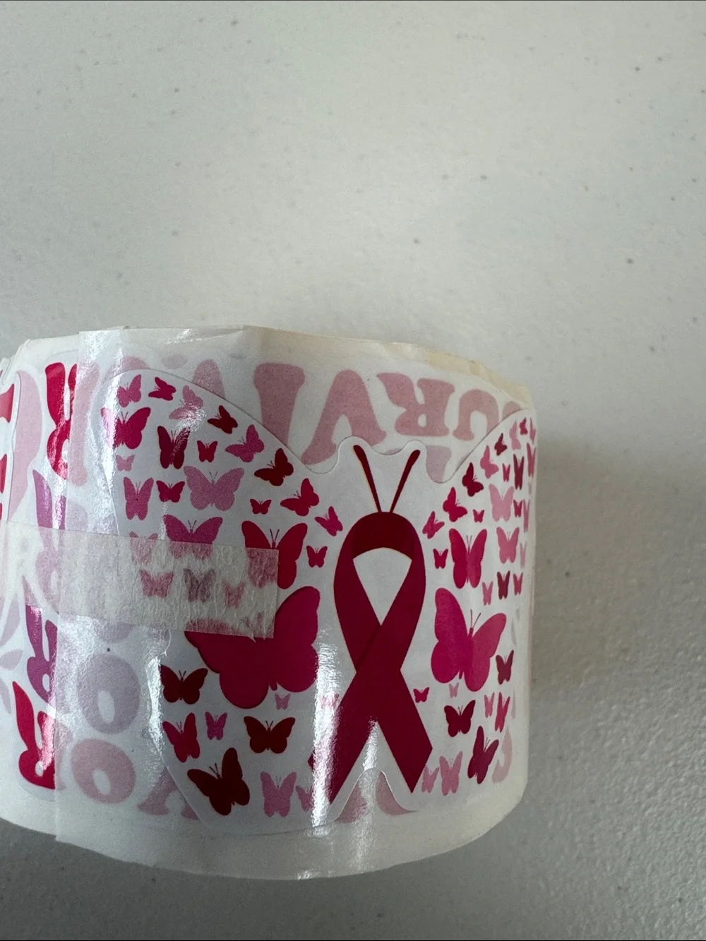 Her Fight Is Our Fight Pink Awareness Sticker Roll - Support Ribbon Decals new